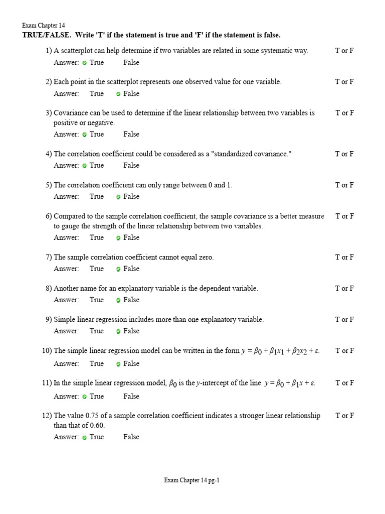 Bus Stats Ch14 PDF | PDF | Coefficient Of Determination | Errors And ...