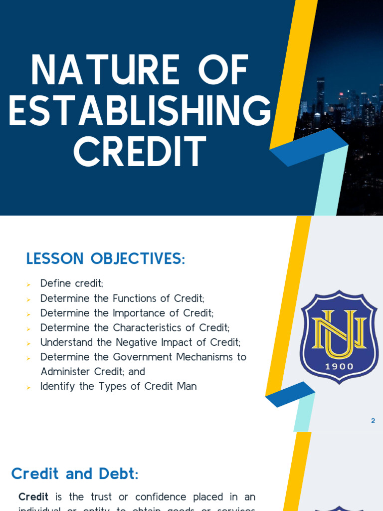 Credit and Collection Nature of Establishing Credit | PDF | Credit ...