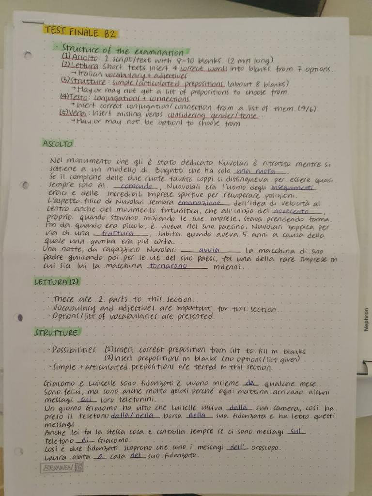 Italian Past Paper | PDF