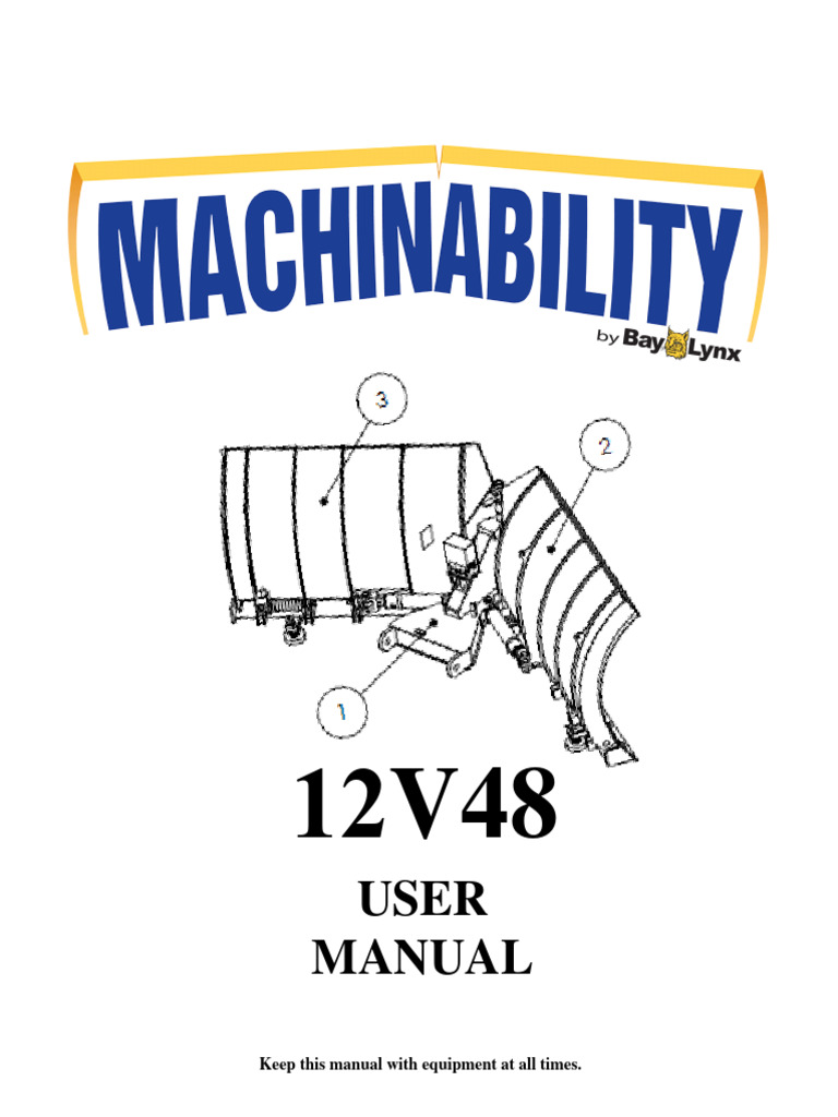 Machinability 12V48 Manual - Loader | PDF | Screw | Tractor