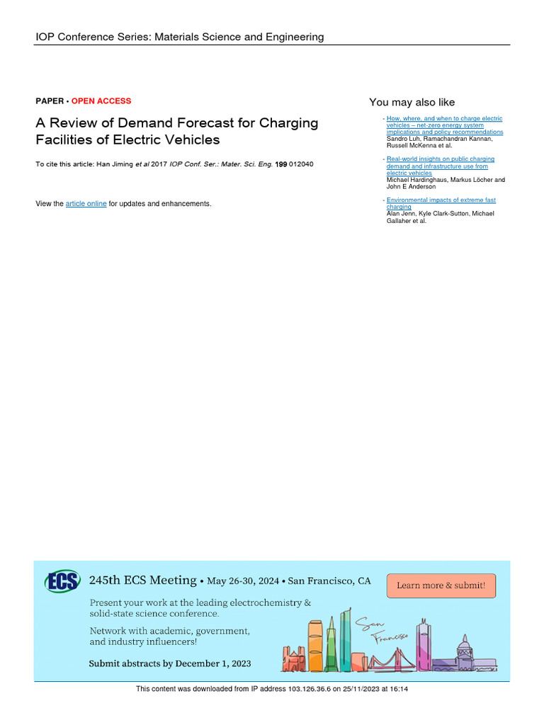 Demand Forecasting for EV Charging Facilities | PDF | Demand | Forecasting