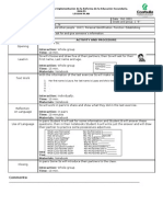 Primera Etapa de Implementación de La Reforma de La Educación Secundaria. Inglés Lesson Plan