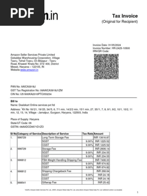 Amazon Invoice