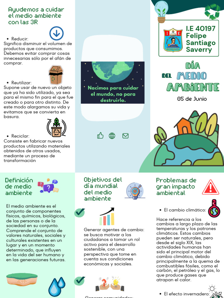 Triptico Medio Ambiente | PDF | Entorno natural | Gases de efecto ...