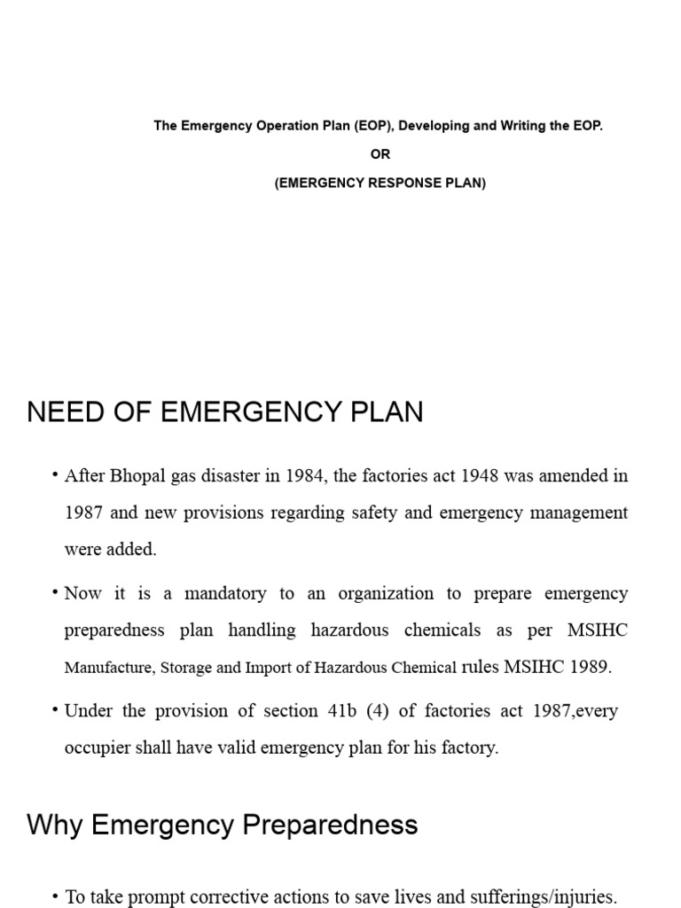 Emergency Operation Plan Guidelines | PDF | Emergency Management ...