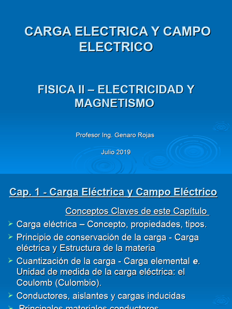 1era. Clase Carga Electrica y Campo Electrico PDF Núcleo atómico