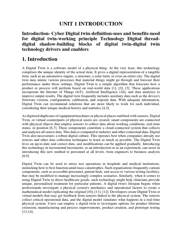Unit 1 Cyber Digital Twins | PDF | Simulation | Internet Of Things