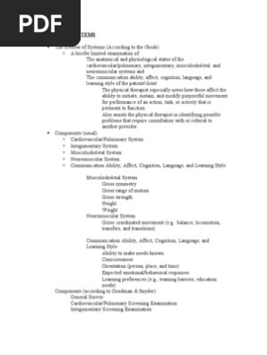 REVIEW OF SYSTEMS