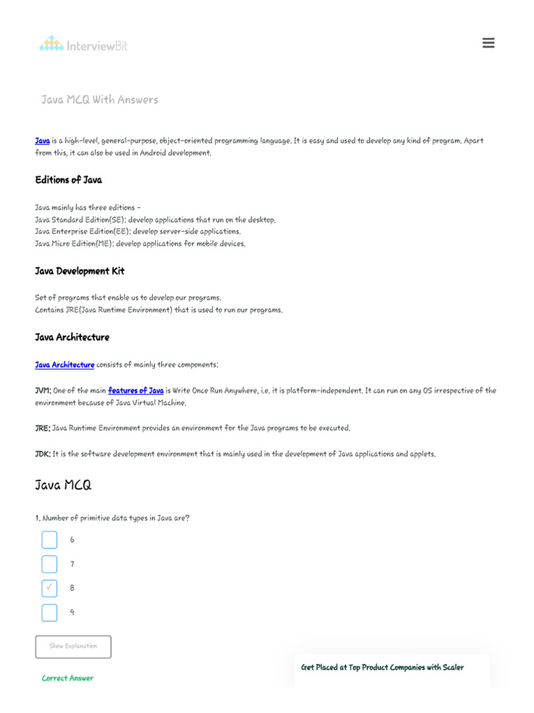 50 Java MCQ With Answers PDF Java Programming Language Java 50 java mcq with answers pdf java programming language java