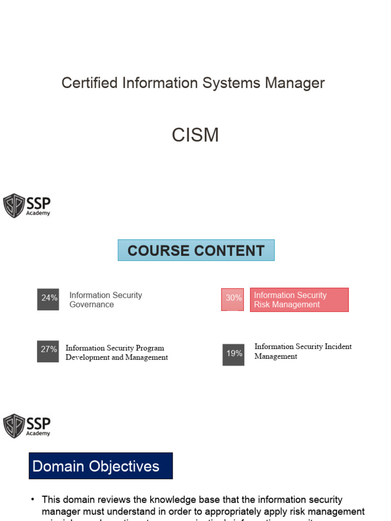 CISM Risk Management Overview Guide | PDF | Risk | Risk Management