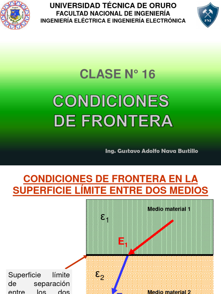 Clase #16 Condiciones de Frontera | PDF | Dieléctrico | Física