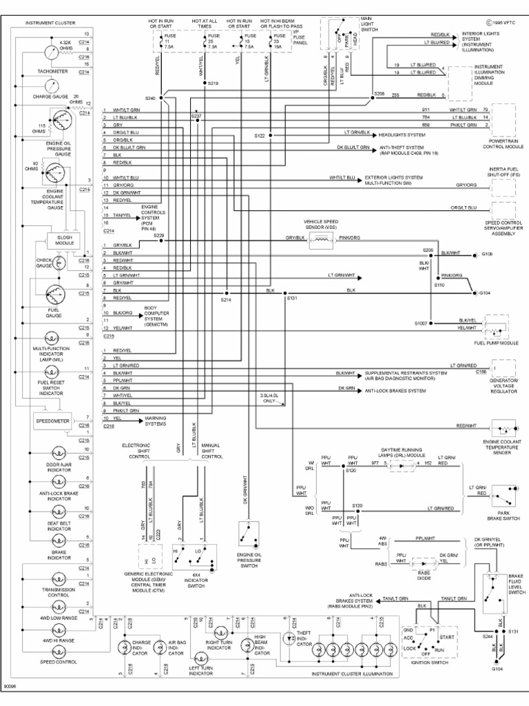 1995 Ranger Instrument Cluster Wiring | PDF