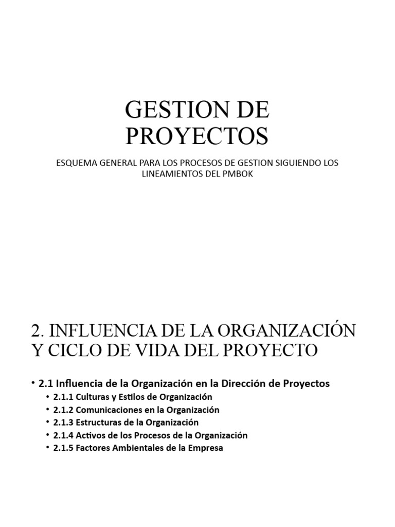 Gestión de Proyectos según PMBOK | PDF | Business | Entorno natural