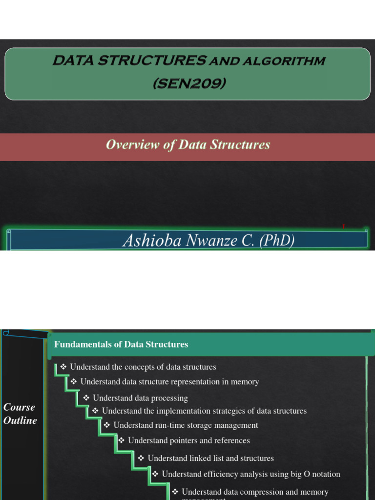 Data Structure Week 1-Overview of Data Structures | PDF | Data ...