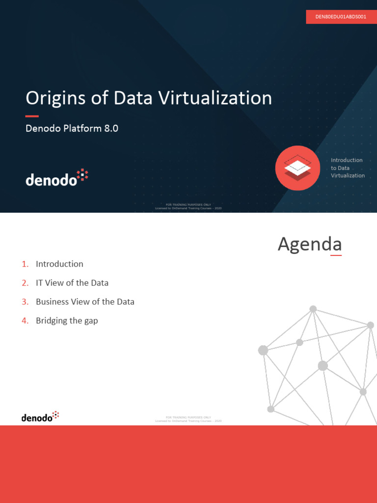 DT-EDU-DEN80EDU01ABDS001 Origins of Data Virtualization | PDF ...