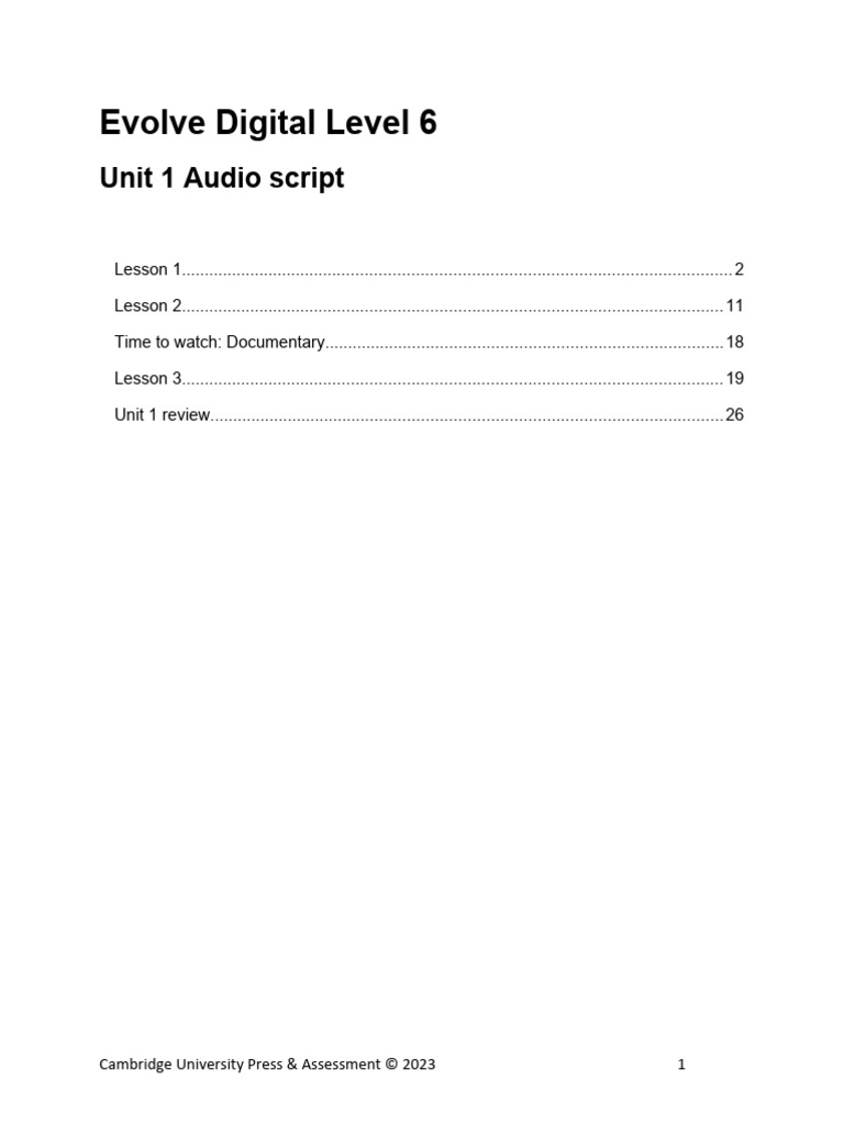 Evolve Digital Level 6 Audio Scripts | PDF | Speech Recognition ...