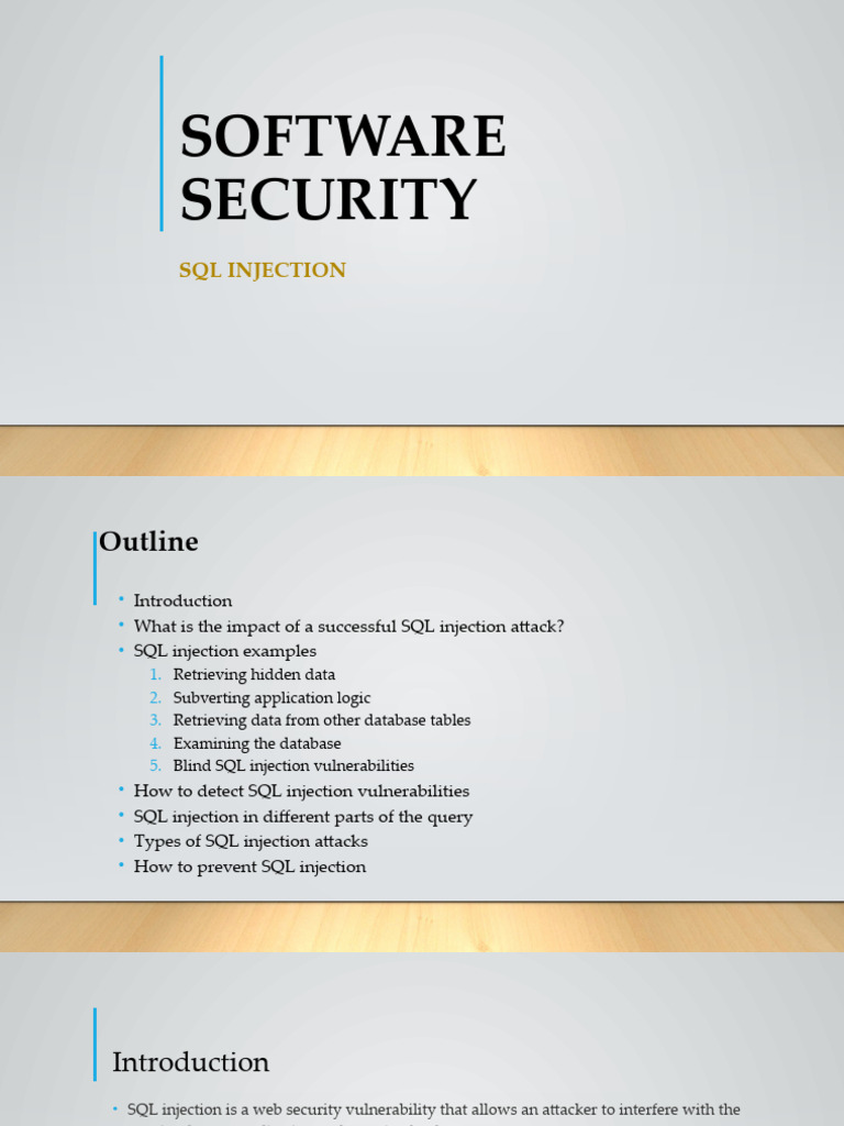 Part5 SW SEC SQL Injection | PDF | Databases | Sql