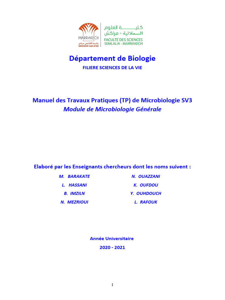 Manuel TP Microbiologie pour Étudiants | PDF | Stérilisation ...