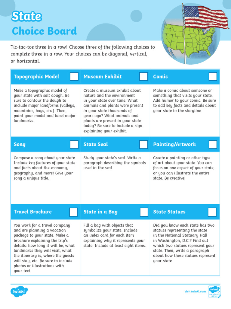 Color State Choice Board | PDF | General Fiction