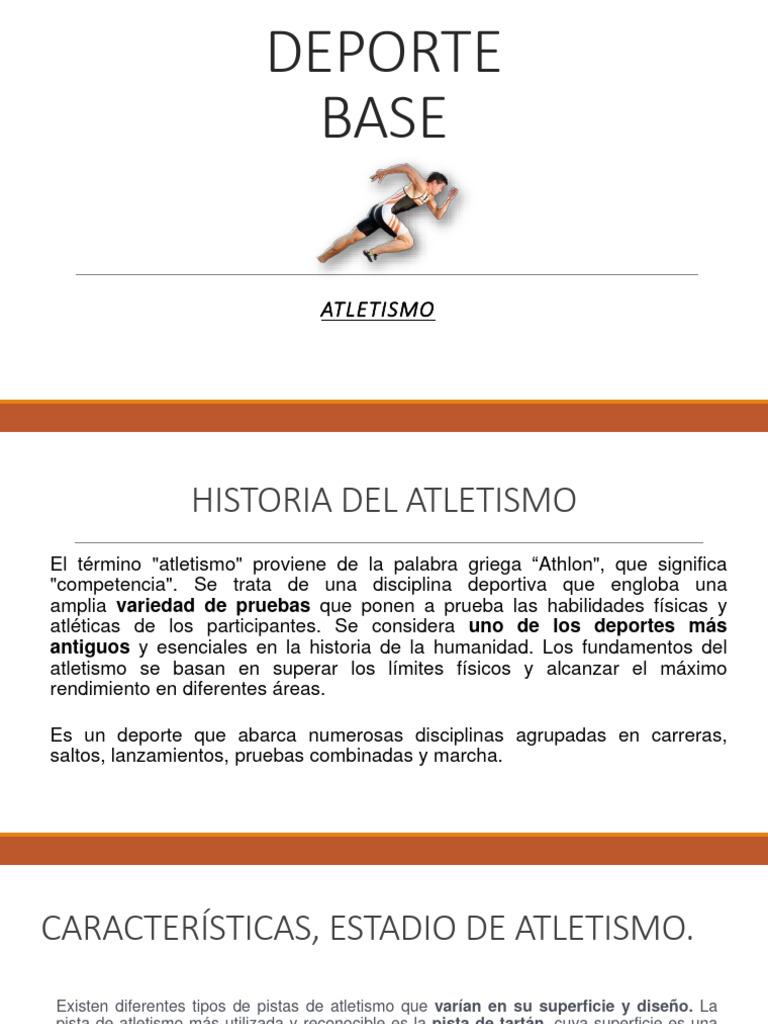 Fundamentos y pruebas del atletismo | PDF | Deporte del atletismo ...