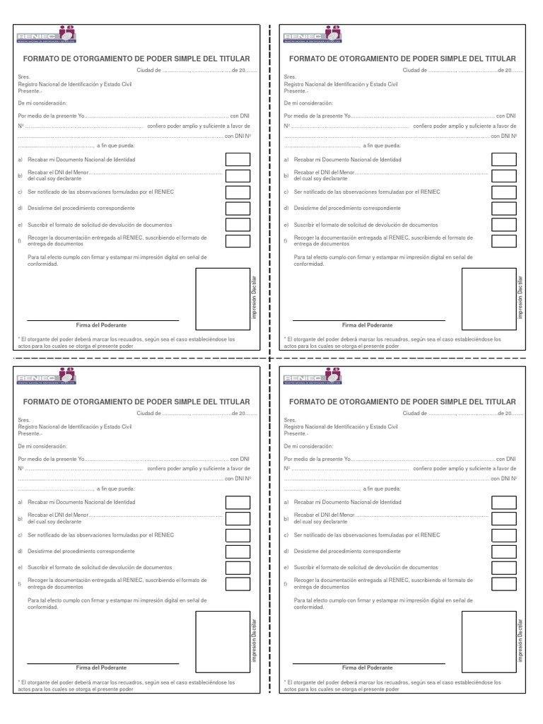 Anx06 Form - Otorgamiento de Poder | PDF | Documento de identidad ...