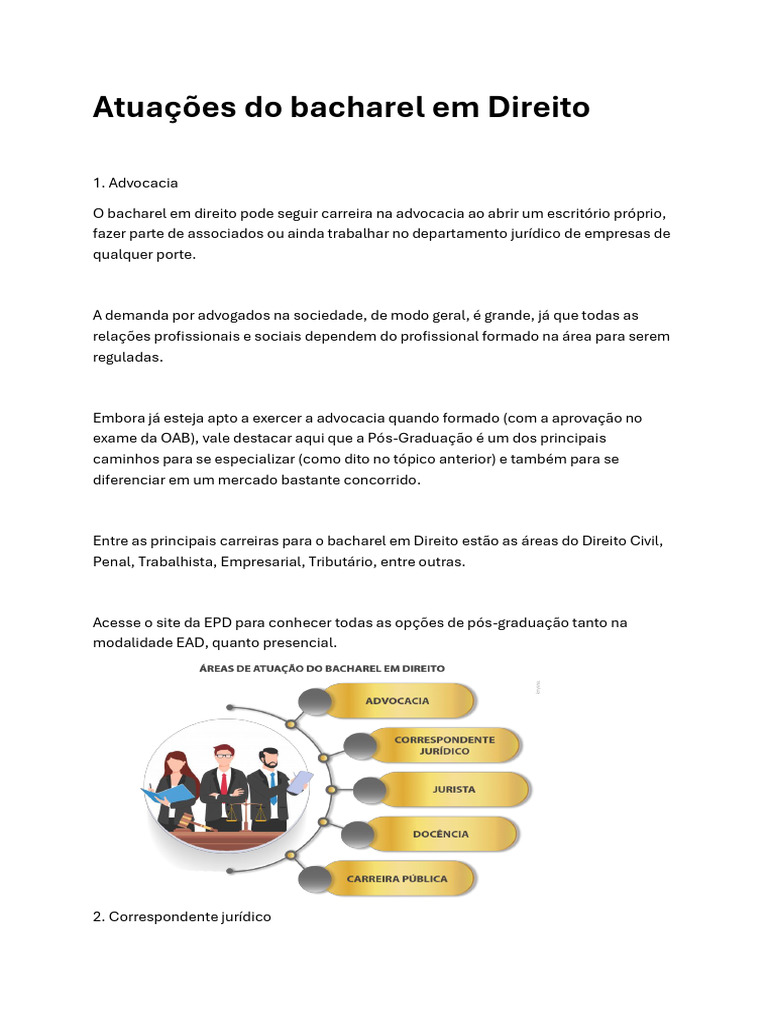 Oportunidades para Bacharéis em Direito | PDF | Advogado | Promotor