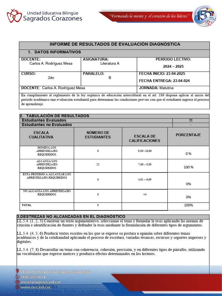 Formato para _2B_INFORME DIAGNÓSTICO_Vicerectorado | Descargar gratis ...