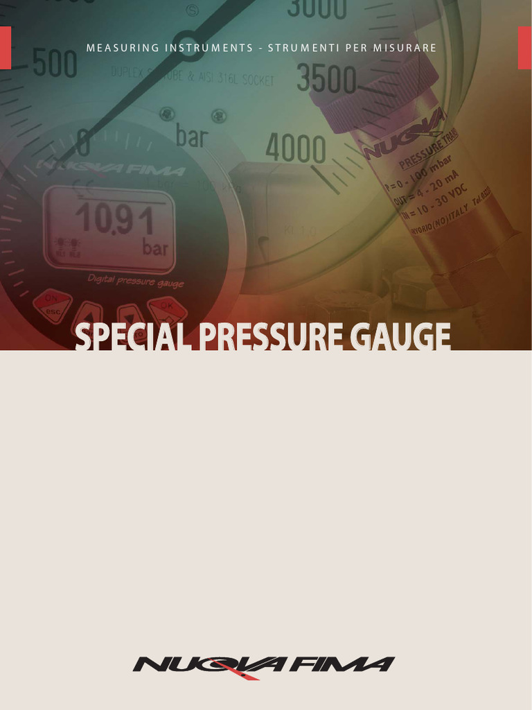 02 Special Pressure Gauge | PDF | Pressure Measurement | Vacuum