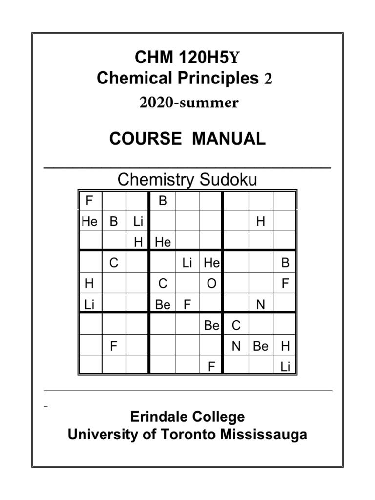 CHM120H5S 2020 Summer Course Manual | PDF | Mass Spectrometry | Ion
