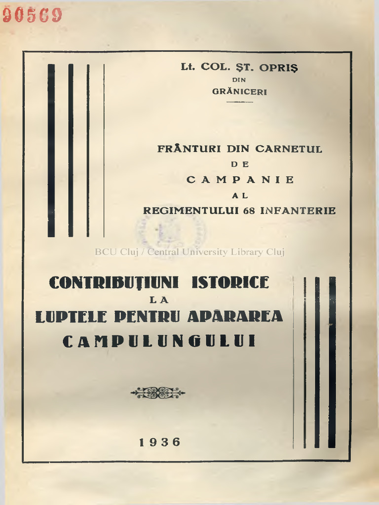 Bcucluj - Frânturi Din Carnetul de Campanie Al R. 68 Inf. - 1936 | PDF