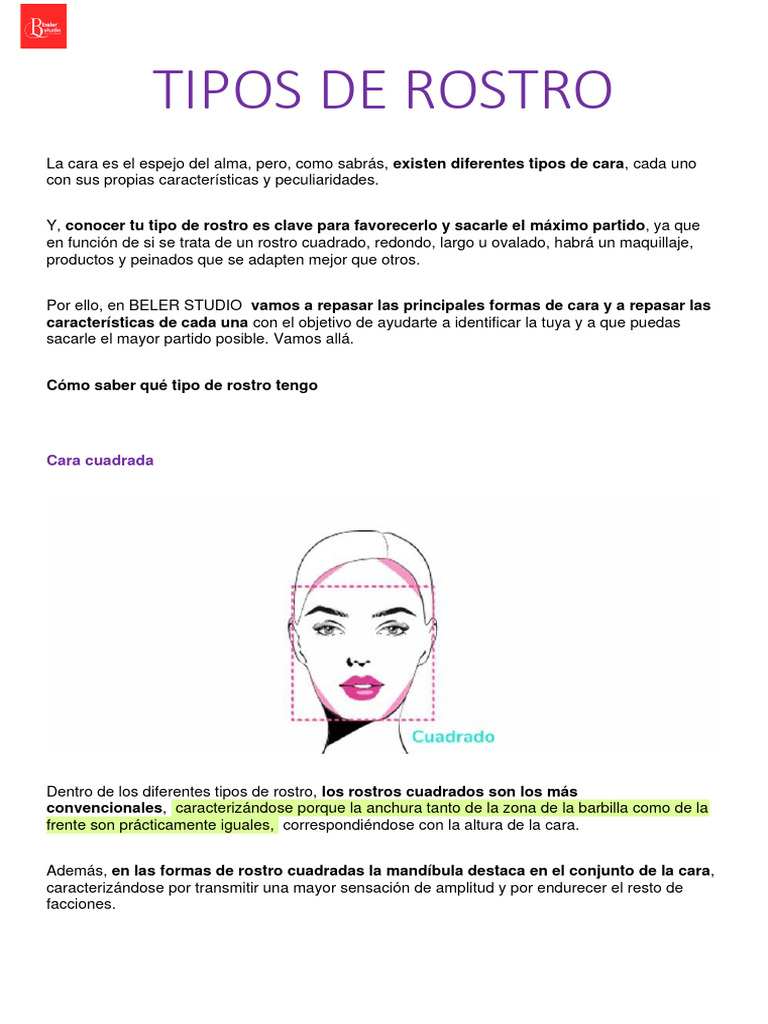 Tipos de Rostro y sus Características | PDF | Piel | Agua