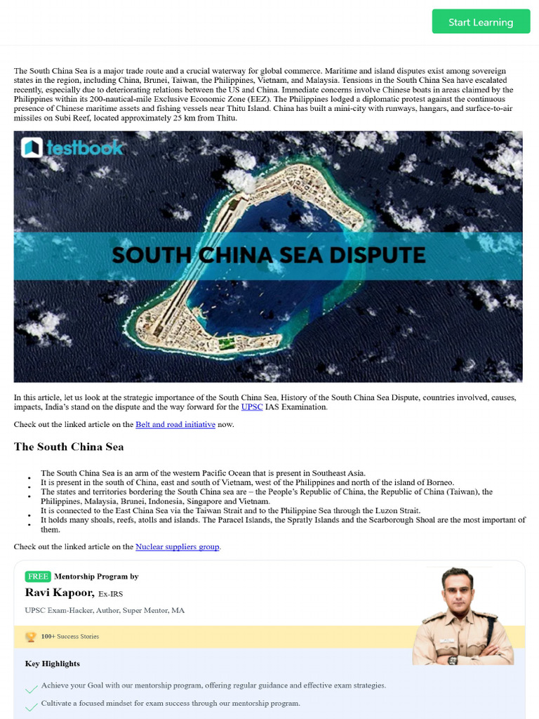 South China Sea Dispute - History, Causes & Consequences for UPSC | PDF
