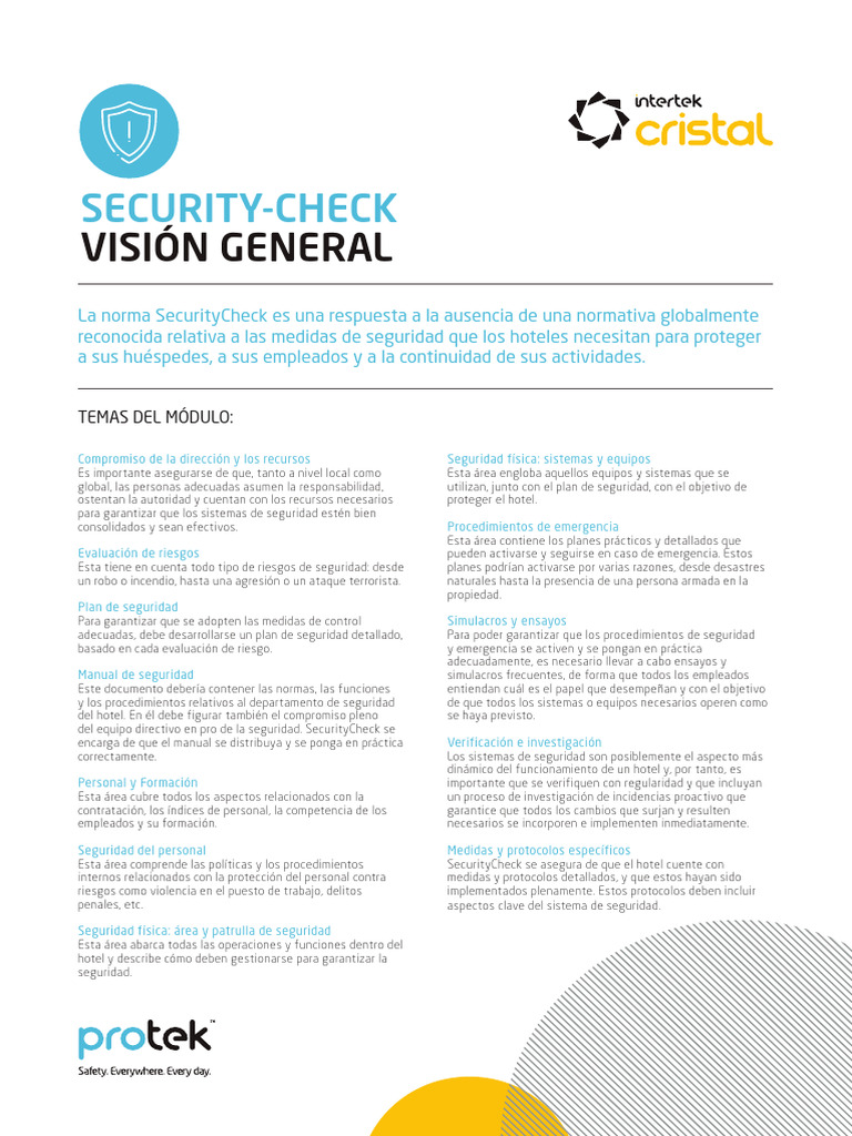 Seguridad Hotelera: Norma SecurityCheck | PDF | Valores