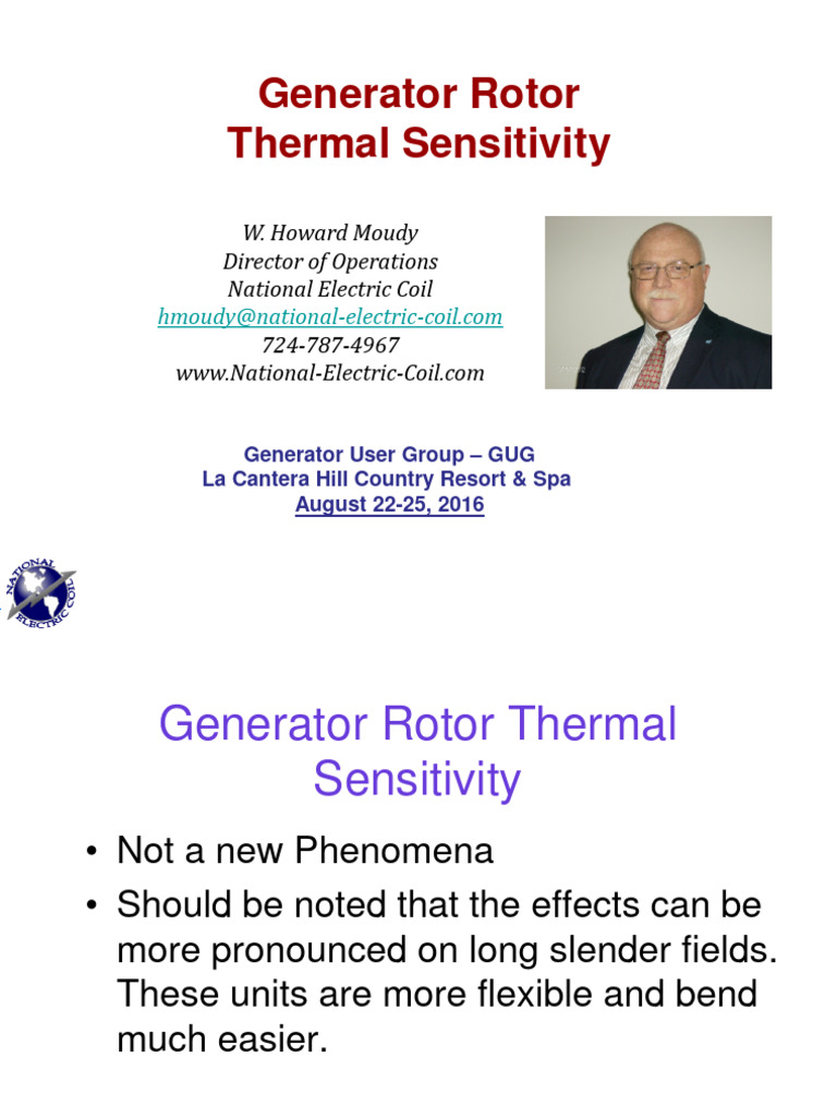 GUG 2016 10 Generator Rotor Thermal Sensitivity NEC | PDF | Thermal ...