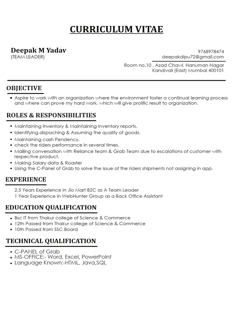 Deepak Resume 01 | PDF