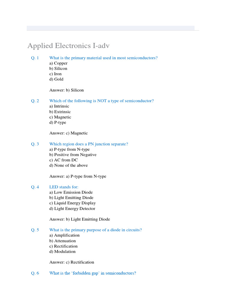 Applied Electronics I Overview | PDF | Bipolar Junction Transistor ...
