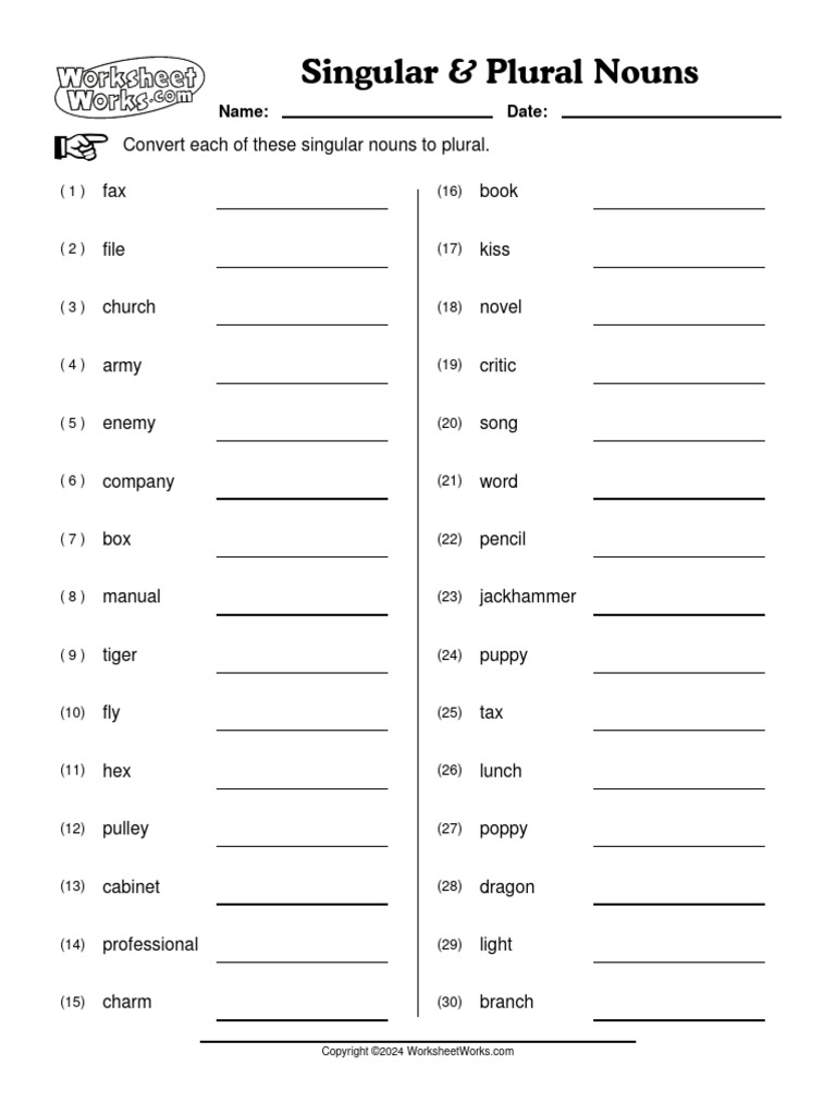 Worksheetworks singular plural nouns 1 download free pdf
