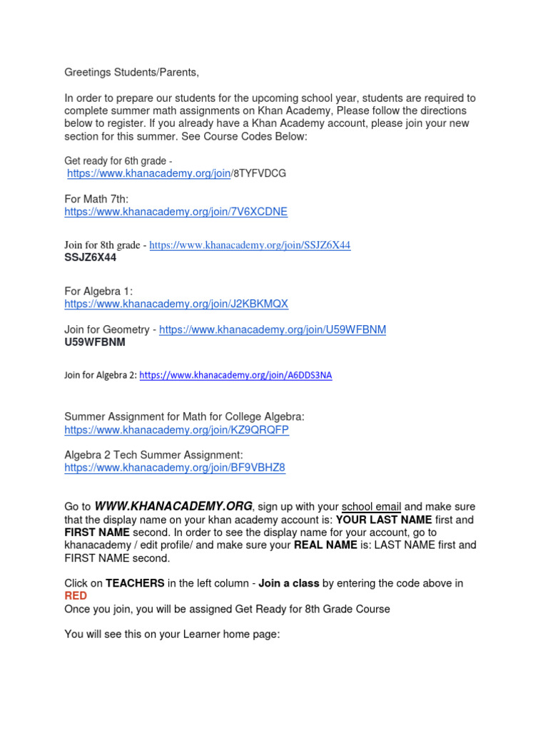 Summer Math Prep for Students | PDF