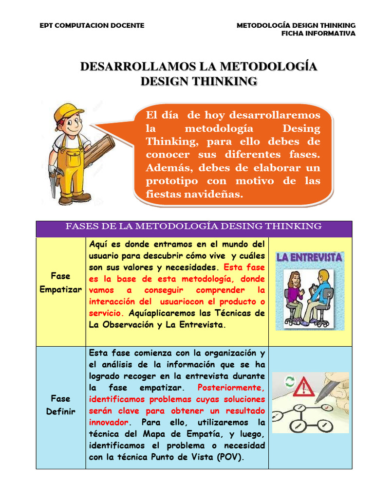 Fases de la Metodología Design Thinking | PDF | Crecimiento personal y ...