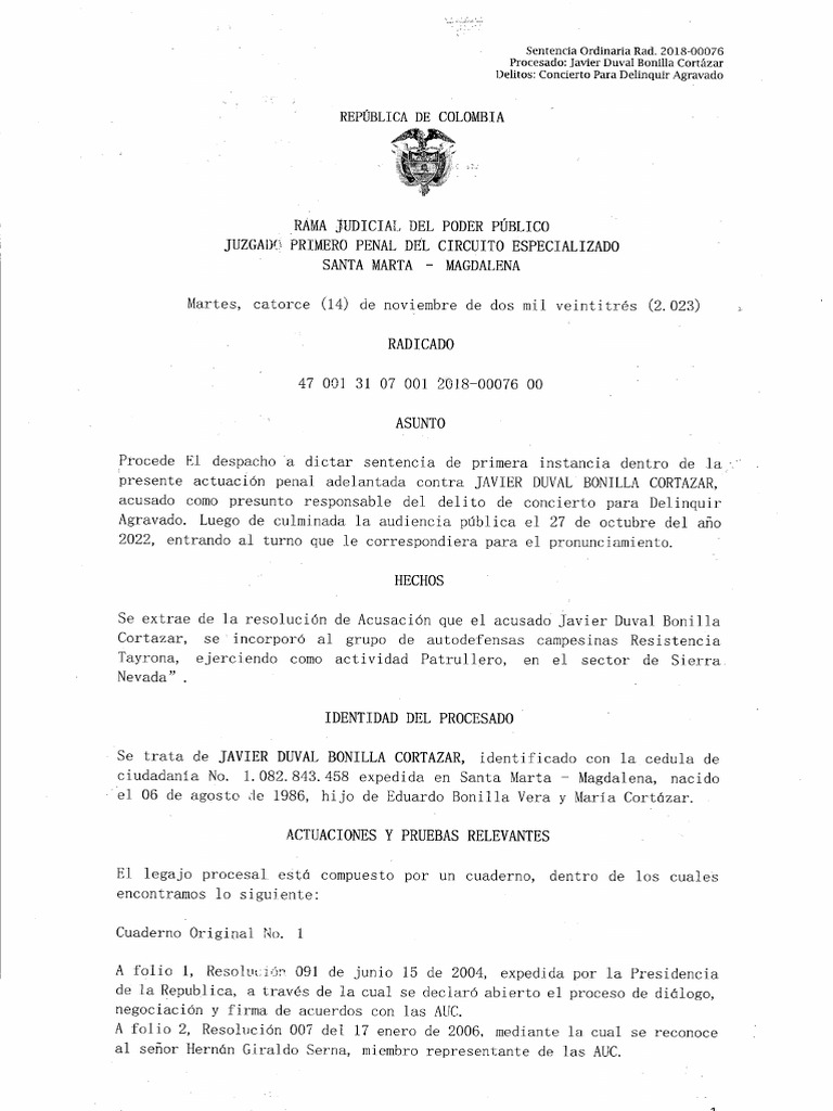 013 Sentencia Condenatoria | PDF | Castigos | Derecho penal
