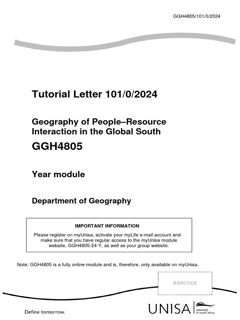 Tutorial letter 101 0 2024 geography of people resource interaction