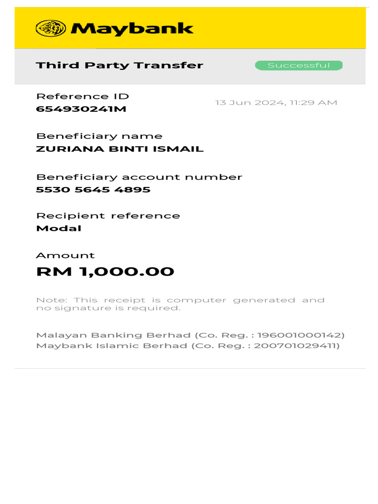 Third Party Transfer: Reference ID | PDF | Law