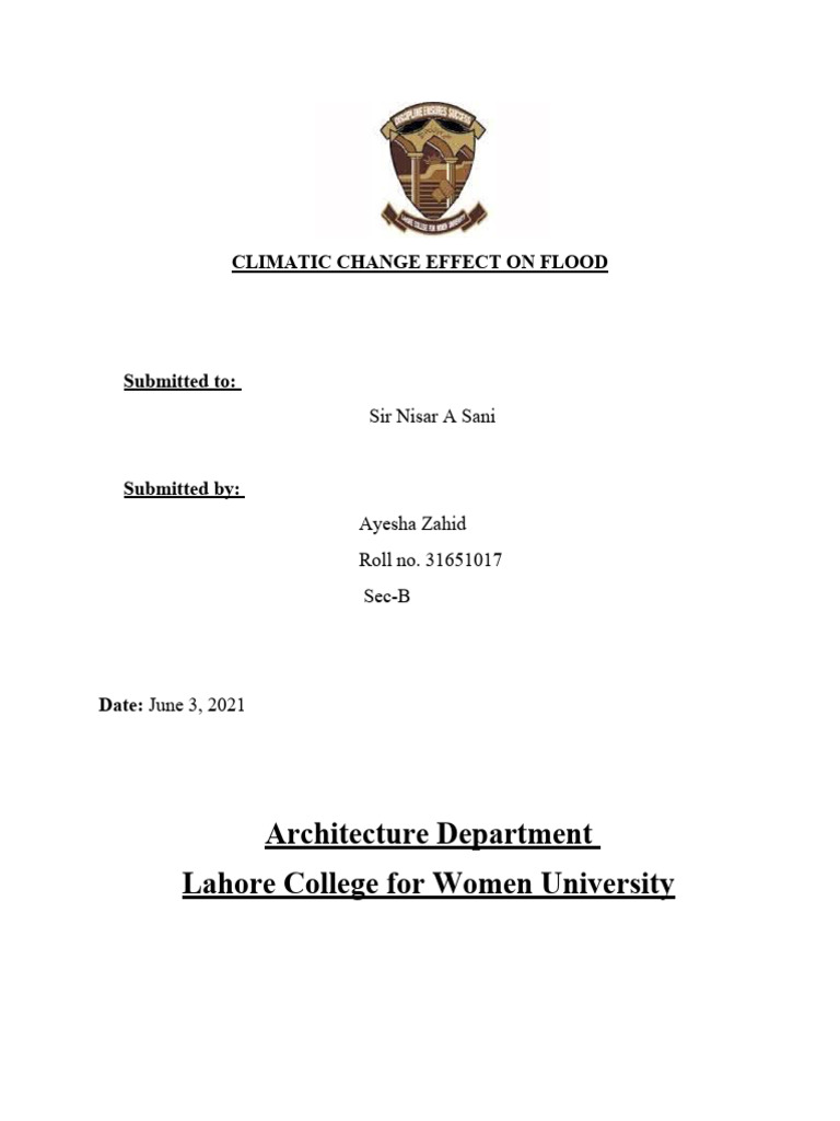 Climate Change Impact on Flooding in Pakistan | PDF | Flood | Natural ...