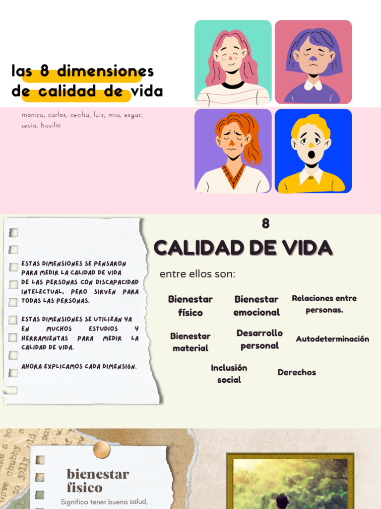 8 Dimensiones de Calidad de Vida | PDF | Bienestar | Calidad de vida