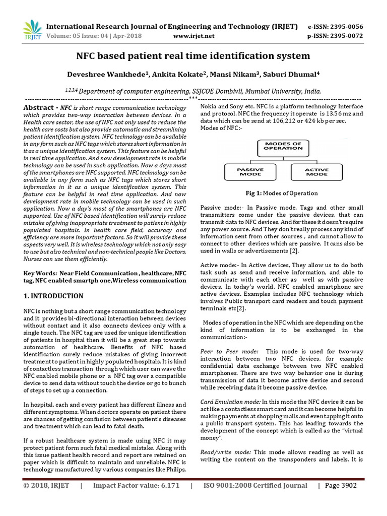 NFC Patient Identification System | PDF | Computing