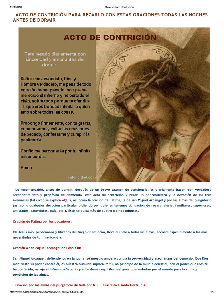 Acto de Contrición para Noches Católicas | PDF