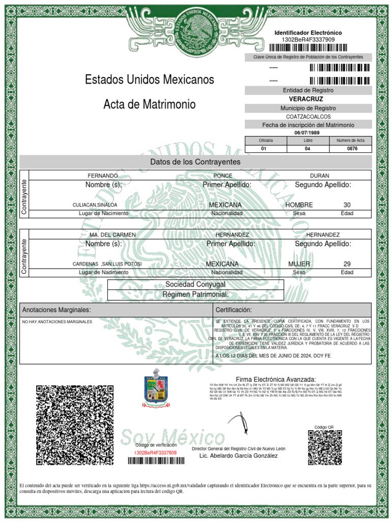 Acta de Matrimonio en Veracruz | PDF | Aplicaciones de la criptograf&iacute;a |  Control de acceso
