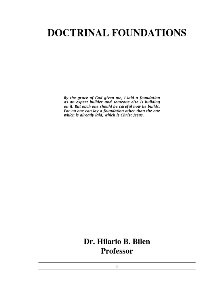 Doctrinal Foundations Course Overview | PDF | Trinity | God The Father