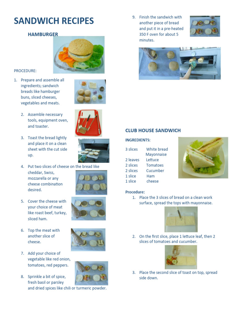 SANDWICHRECIPES PDF Hamburgers Sandwich
