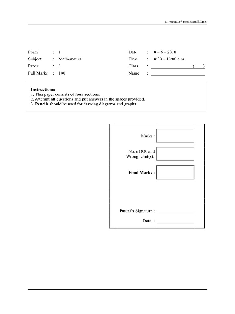Math F1 Exam2-Q & A | PDF